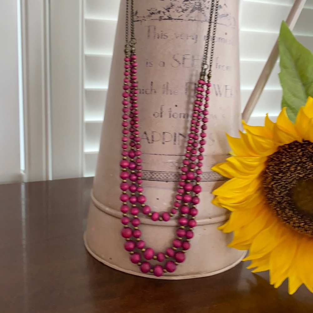 Magenta Bead Necklace
